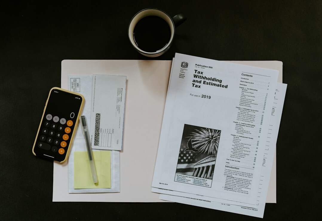 calculator and receipts