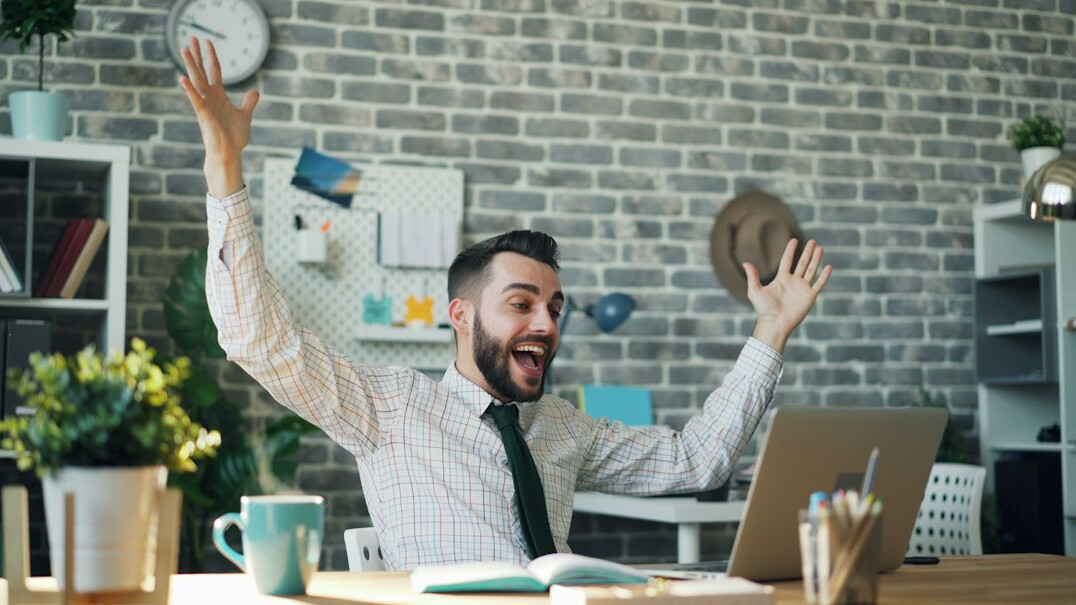 successful investor celebrating